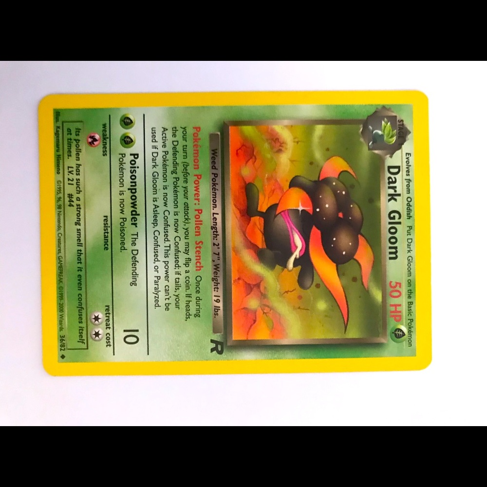 1995 dark gloom 50hp Pokémon card